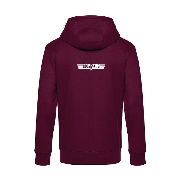 TOP-KEUM sweat shirt original Burgundy flex Blanc impression Dos