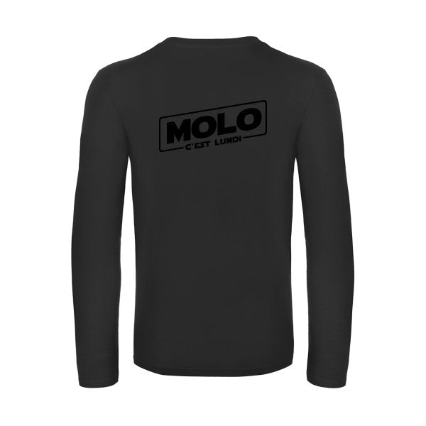 molo c est lundi - t shirt- manches- longues- original- humour- Black impression Dos