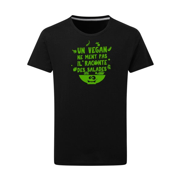 Un vegan ne ment pas vert pomme -Flex vert pomme sur T-shirt SG  Dark Black  4XL