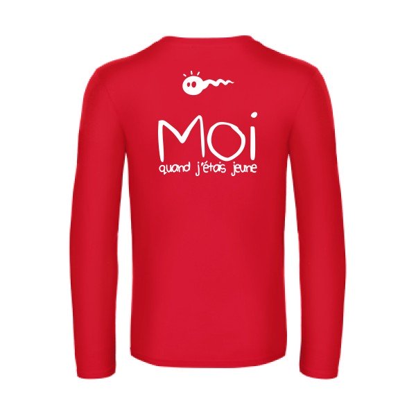 moi quand j etais jeune - t shirt- manches- longues- original- humour- Red impression Dos