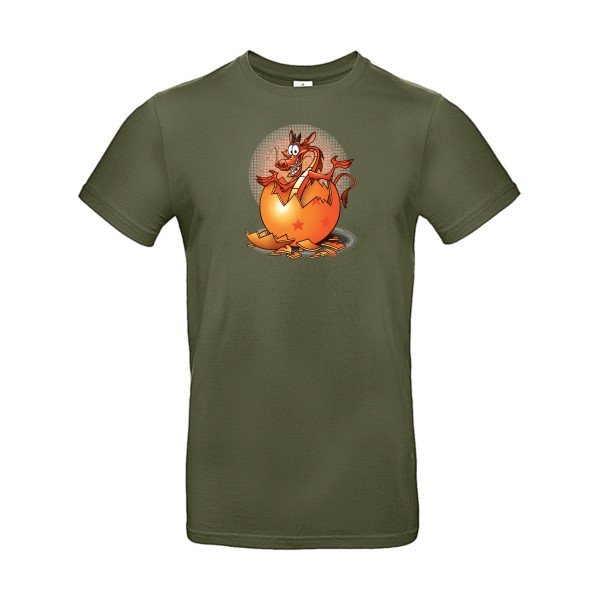 T-shirt humour original Dragon Surprise T Shirt couleur Urban Khaki