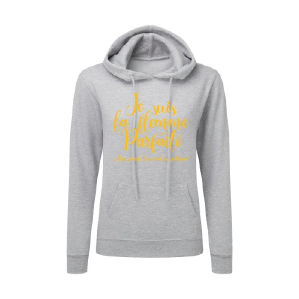 La flemme parfaite jaune Or |Sweat original à capuche Femme