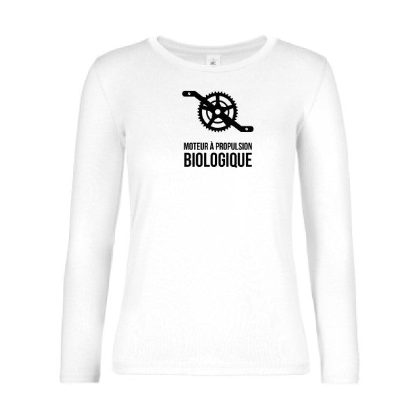 t-shirt lsl femme Cyclisme-&-ecologie White flex Noir