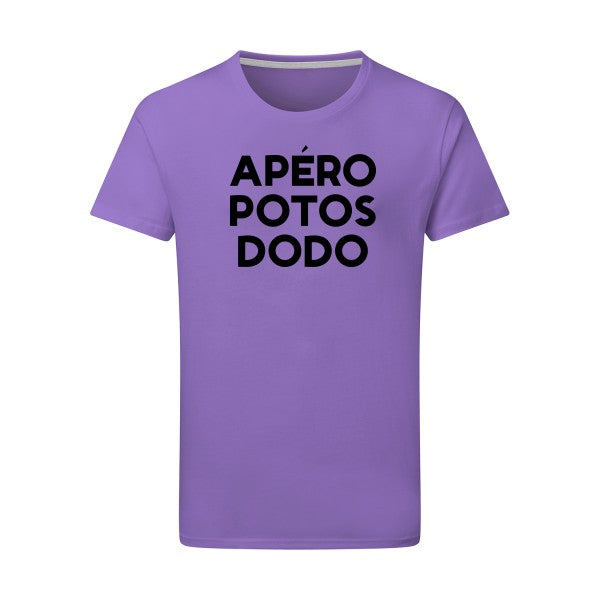 Apéro Potos Dodo  - Flex noir Tshirt original Aster Purple  2XL