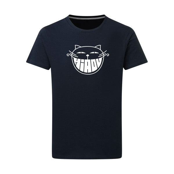 The smiling cat -Flex vert pomme sur T-shirt SG  Navy  5XL