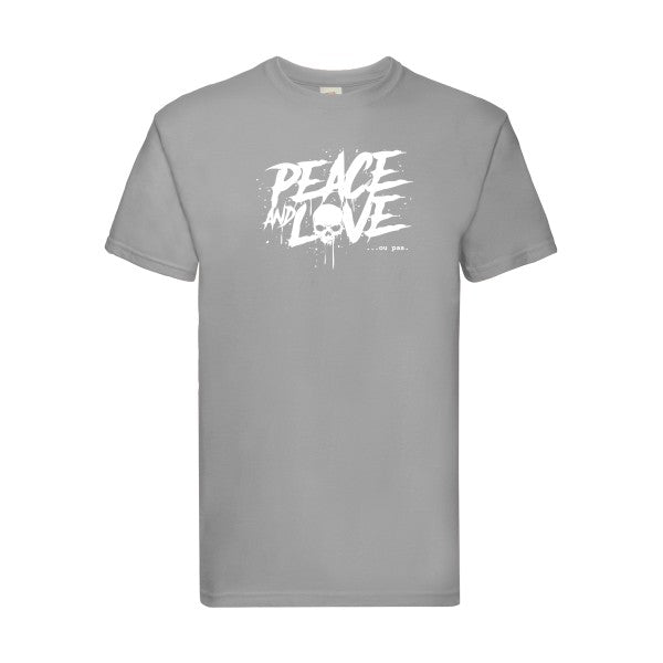 T-shirt|Peace or no peace |Blanc |Fruit of the loom 205  G