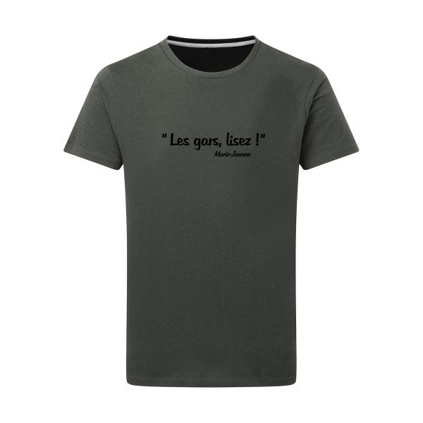 Les gars lisez ! noir -Flex noir sur T-shirt SG  Charcoal  5XL