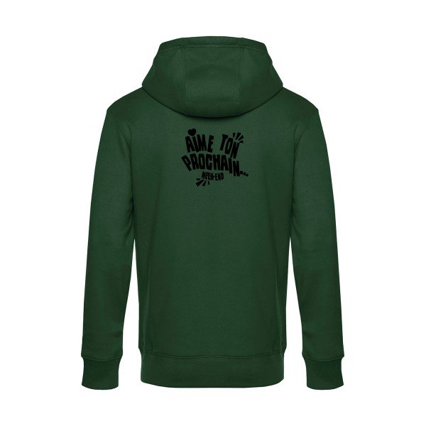Aime-ton-prochain-! sweat shirt original Bottle Green flex Noir impression Dos