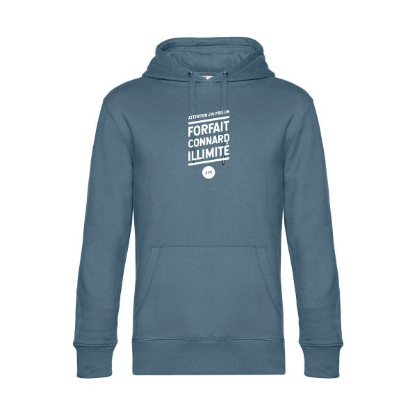 Forfait-connard-illimite sweat shirt original nordic blue flex Blanc impression Face