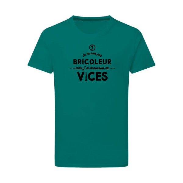 JE NE SUIS PAS BRICOLEUR noir -Flex noir sur T-shirt SG  Emerald Green  2XL