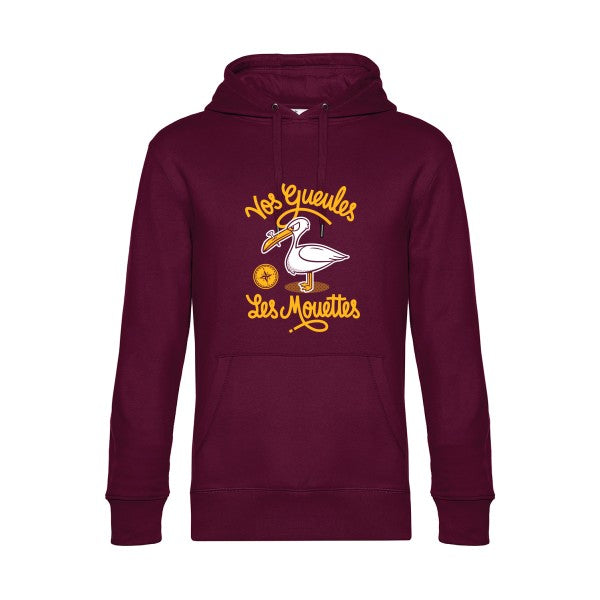 Vos-gueules-les-mouettes- Sweat à capuche original Burgundy - RueDuTeeshirt