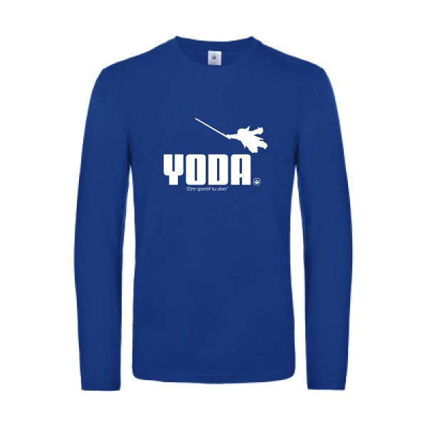 yoda - t shirt- manches- longues- original- humour- Royal Blue impression Face