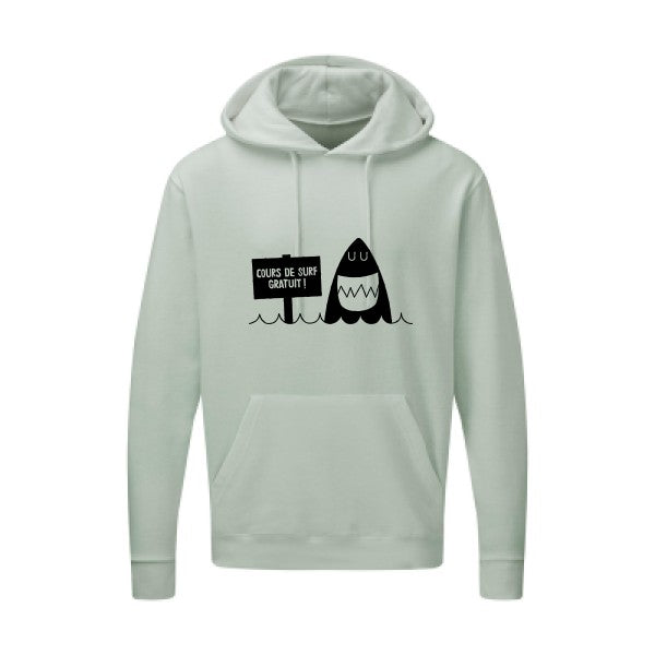 Cours de surf Noir |Sweat capuche imprimé homme