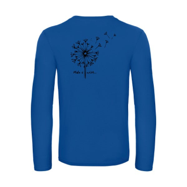 make a wish - t shirt- manches- longues- original- humour- Royal Blue impression Dos