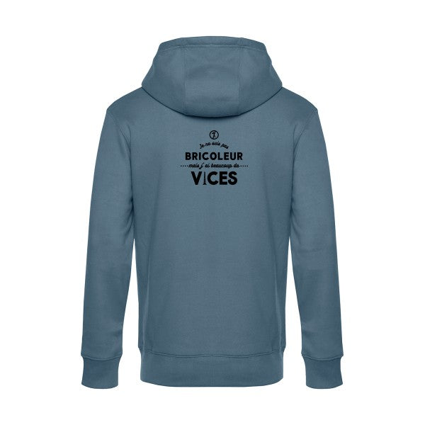 JE-NE-SUIS-PAS-BRICOLEUR sweat shirt original nordic blue flex Noir impression Dos