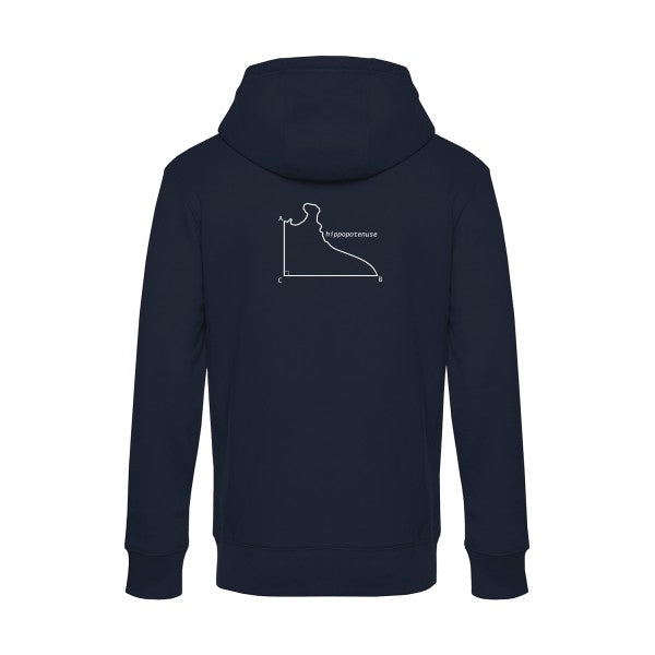 Hippopotenuse sweat shirt original Navy Blue flex Blanc impression Dos