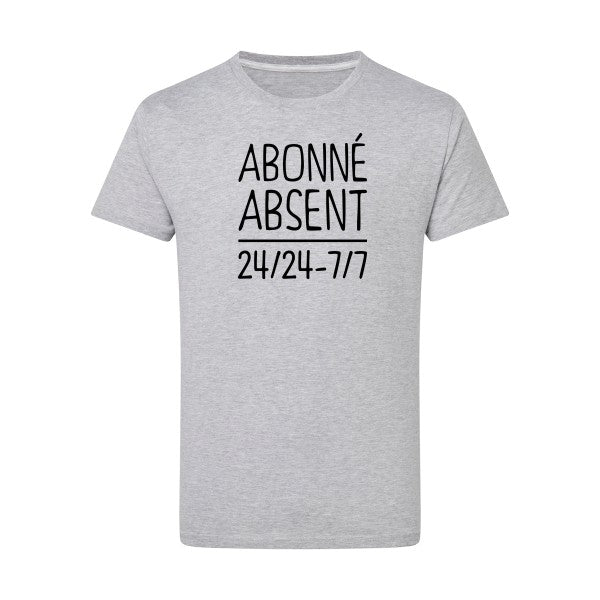 Abonné absent noir -Flex noir sur T-shirt SG  Light Oxford  5XL