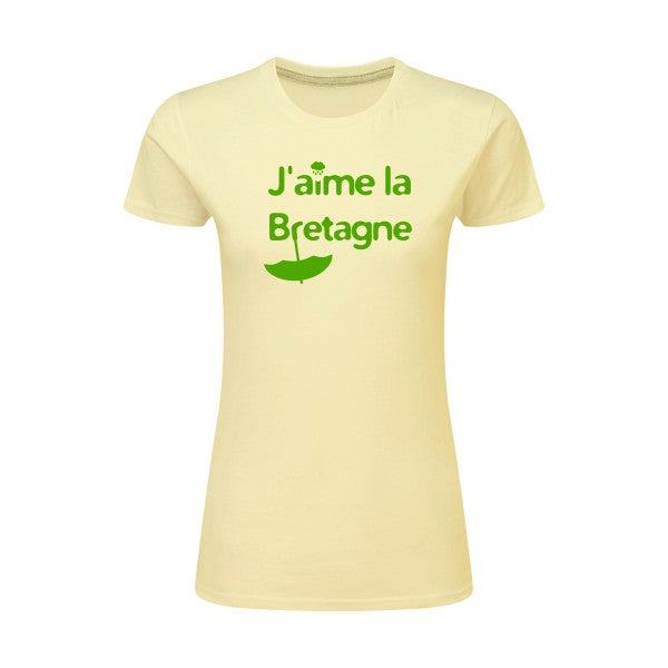 J'aime la Bretagne |Vert pomme |T shirt original femme|SG