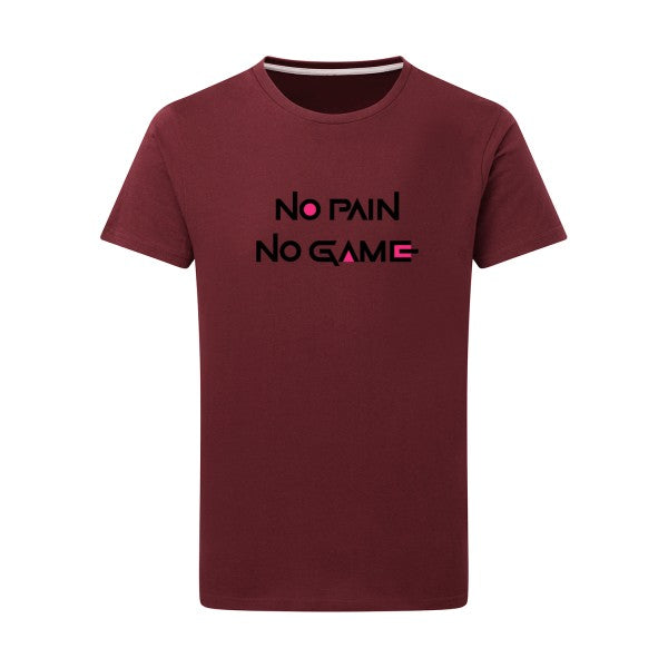 T-shirt homme NO PAIN NO GAME - T-shirt rigolo pour les sportifs Burgundy 2XL