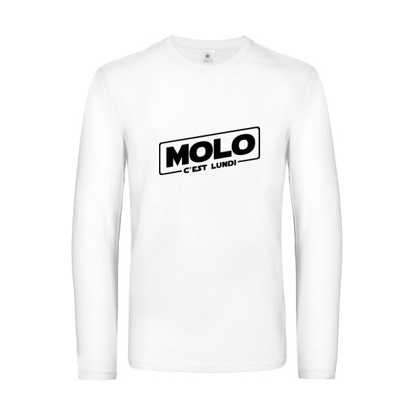 molo c est lundi - t shirt- manches- longues- original- humour- White impression Face