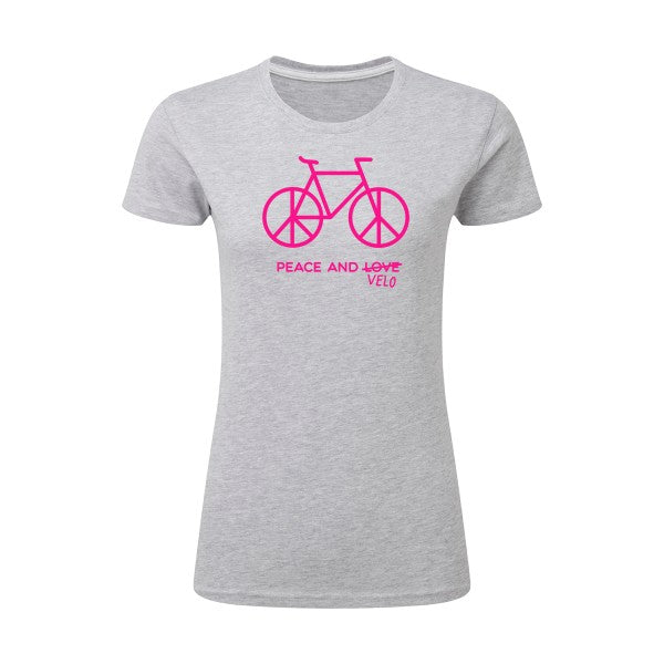 Peace and vélo Rose Fluo |T shirt original femme|SG