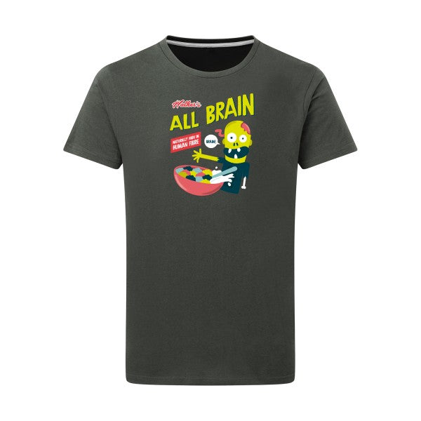 T-shirt homme All brain - T-shirt rigolo pour les cerveaux en ébullition Charcoal 5XL