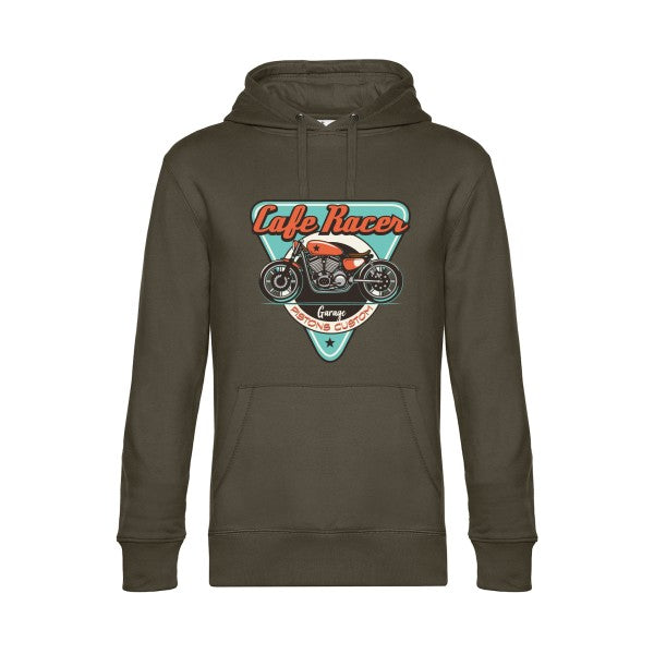 CAFE-RACER- Sweat à capuche original Khaki - RueDuTeeshirt