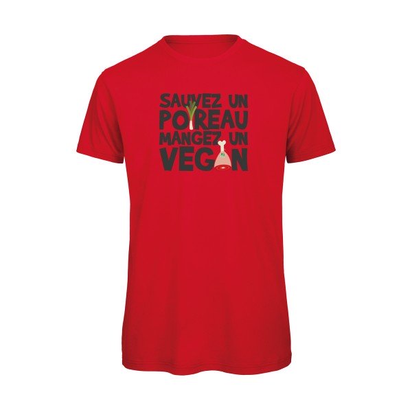 T-shirt humour original Vegan Poireau T Shirt couleur Red