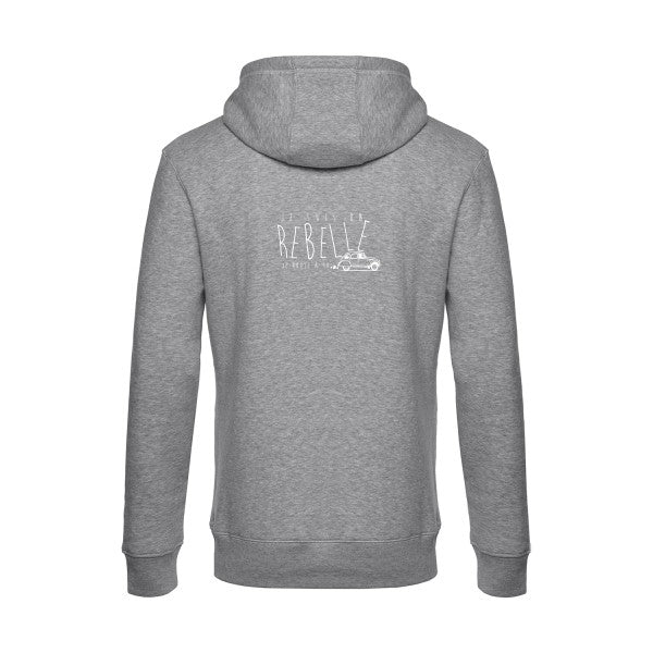 je-suis-un-rebelle sweat shirt original Heather Grey flex Blanc impression Dos