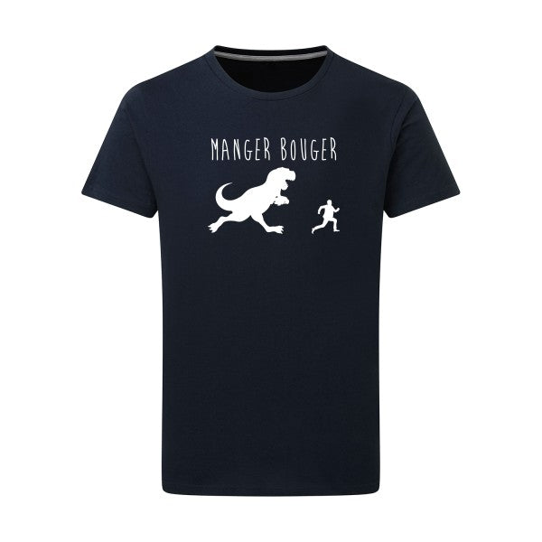 MANGER BOUGER Blanc -Flex Blanc sur T-shirt SG  Navy  5XL