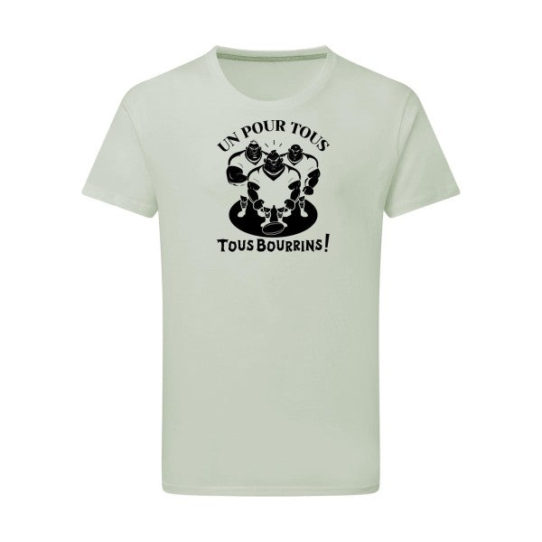 Un pour tous, Tous bourrins ! - Flex noir Tshirt original Pastel Macchiato  2XL