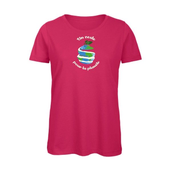 Un-p-tit-zeste...- - t-shirt original femme Fuchsia