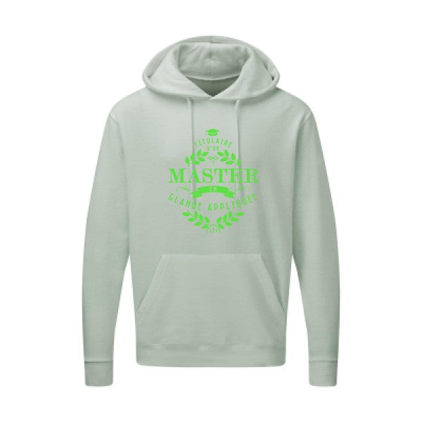 Master en glande appliquée Vert fluo |Sweat capuche imprimé homme