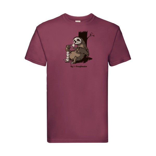 Procaféination Fruit of the loom 205 g/m² T-shirt/ bordeaux