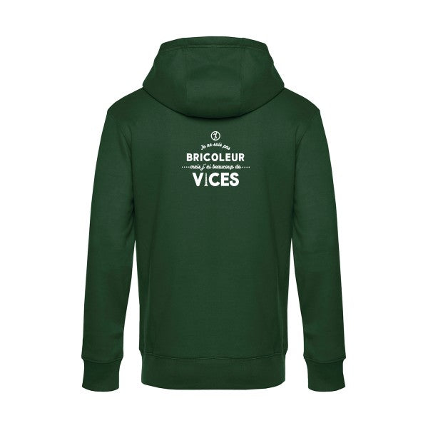 JE-NE-SUIS-PAS-BRICOLEUR sweat shirt original Bottle Green flex Blanc impression Dos