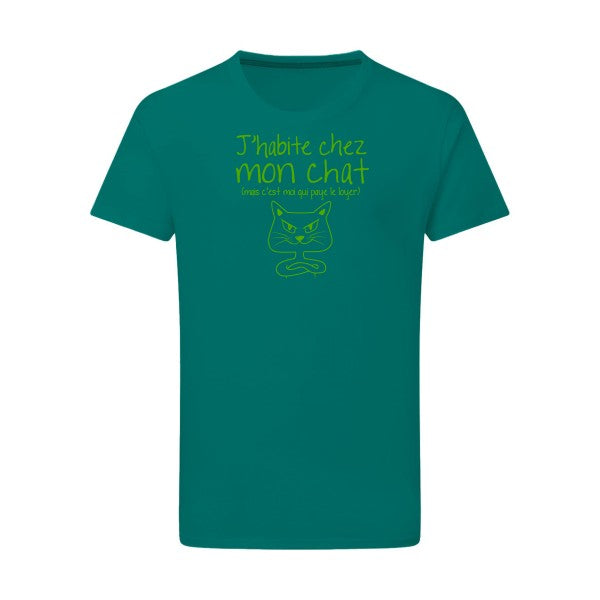 J'habite chez mon chat vert pomme -Flex vert pomme sur T-shirt SG  Emerald Green  2XL