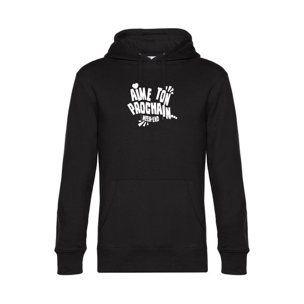 Aime-ton-prochain sweat shirt original Black flex Blanc impression Face