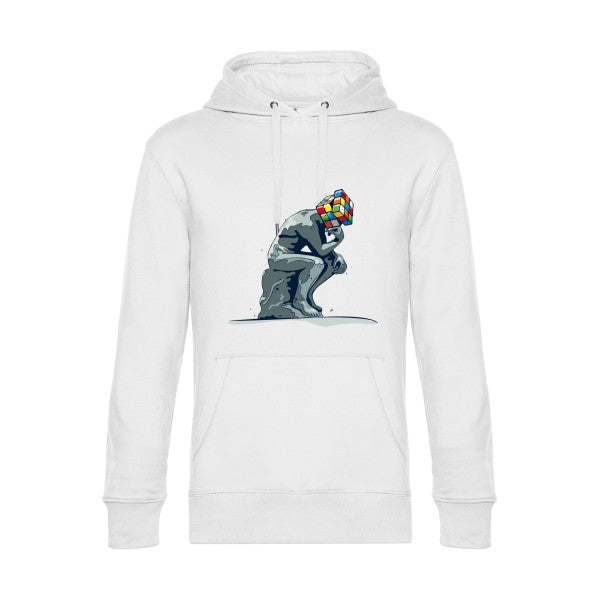 Reflexion-en-cours.- Sweat à capuche original White - RueDuTeeshirt