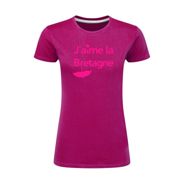 J'aime la Bretagne |Rose Fluo |T shirt original femme|SG