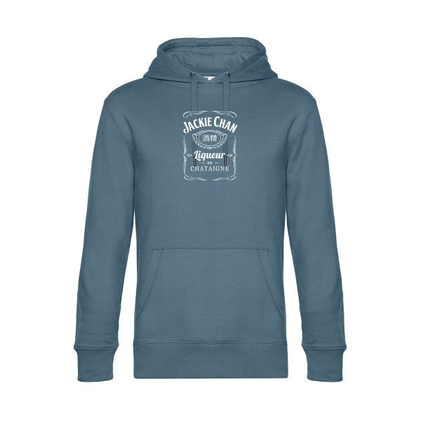 Jackie-Chan sweat shirt original nordic blue flex Blanc impression Face