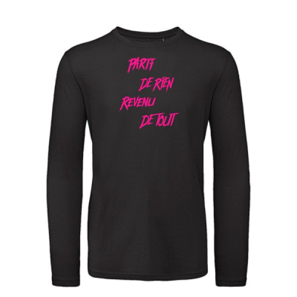 Parti de rien Rose Fluo |T shirt bio homme rigolo manches longues