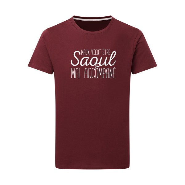 Maux vieut être Saoul Blanc -Flex Blanc sur T-shirt SG  Burgundy  2XL