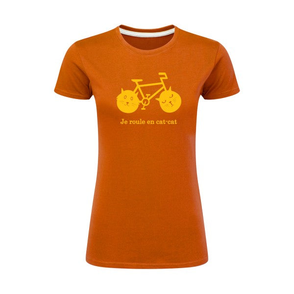 cat-cat bike | jaune Or |T shirt original femme|SG