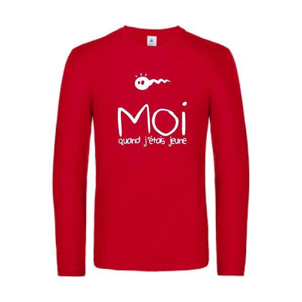 moi quand j etais jeune - t shirt- manches- longues- original- humour- Red impression Face