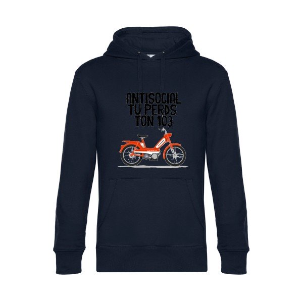 Antisocial- Sweat à capuche original Navy Blue - RueDuTeeshirt