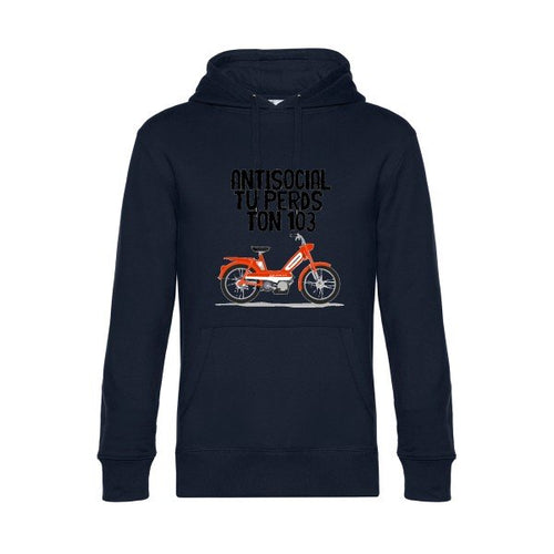 Antisocial- Sweat à capuche original Navy Blue - RueDuTeeshirt