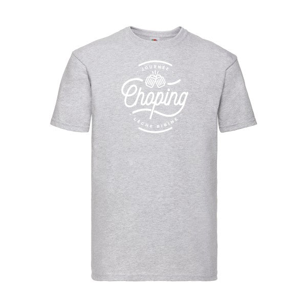 T-shirt|Journée Choping |flex Blanc| Fruit of the loom 205 g 