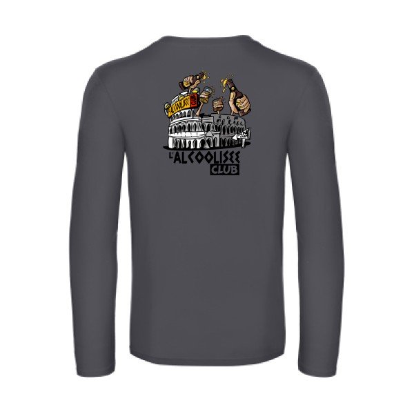 alcoolizee-t-shirt-manches-longues-original-humour -Dark Grey