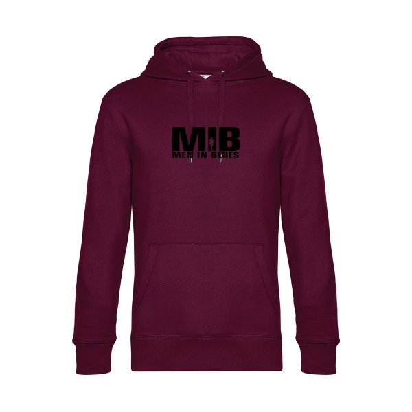 Men-in-blues sweat shirt original Burgundy flex Noir impression Face