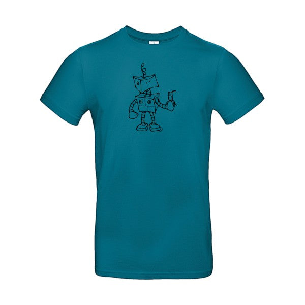 Robot & Bird flex noir B&C - E190 T-shirt|Diva Blue||2XL